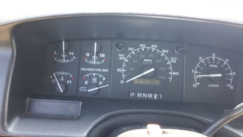 1994 Ford Bronco - The dashboard displays the vehicle's speed, RPM, fuel level, and engine temperature, with an odometer reading of 191,145.