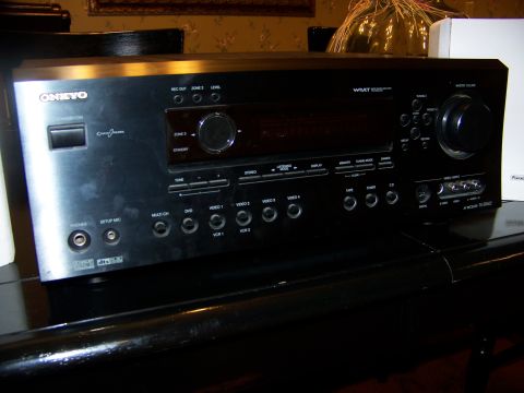 1992 Jeep YJ - Front view of an Onkyo audio/video receiver, showing input and output labels.