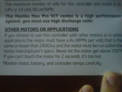 2011 Ford 427 - Text details maximum cells for controllers and motor performance specifications.