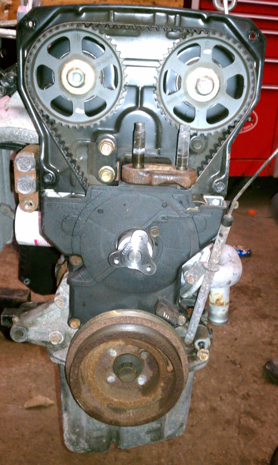 engine timing belt and pulleys
