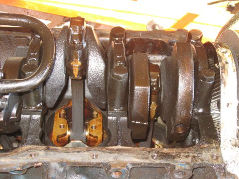1981 Ford Bronco - Engine crankshaft and connecting rods are visible in this close-up view.