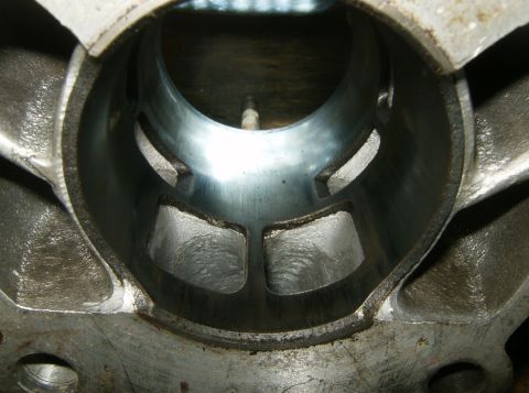 2000 Ford E350 - Engine cylinder bore showing internal machining and ports.