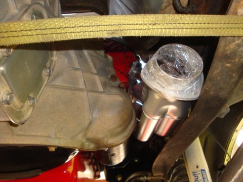 1989 Ford Bronco - Underside view of vehicle components including exhaust and transmission.