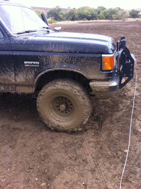 1990 Ford Bronco - This 1990 Ford Bronco is covered in mud after an off-road excursion.