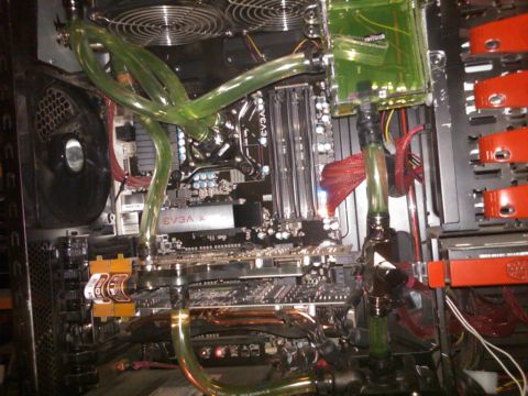 1997 Ford Crown Victoria - Custom PC build with extensive liquid cooling system and multiple components visible.