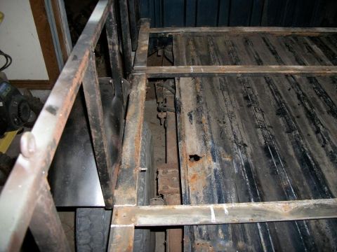 1994 Ford Explorer - The frame appears to be custom-built, showing signs of wear and rust.