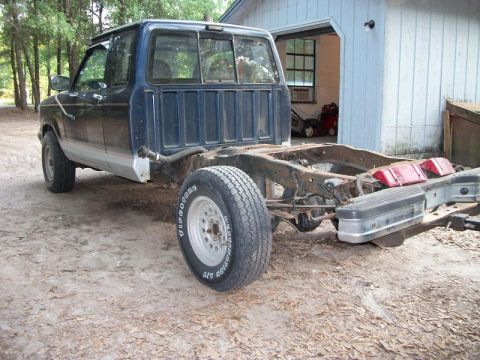 1994 Ford Explorer - Rear view of a 1993 Ford Ranger chassis, showing the frame and suspension components.