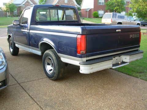 1995 Ford F-150 - I still have to touch up the tailgate & a few other spots, and paint on the pinstripes. But the bumper looks much better.