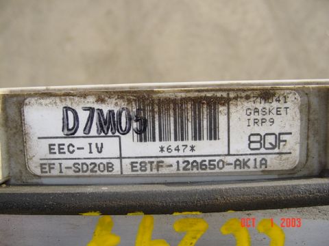 1989 Ford Bronco - Tag from the computer...I hope it is right