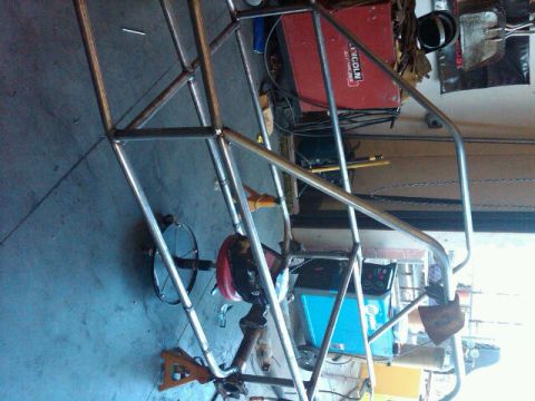 1995 Ford F-150 - Custom buggy frame construction in progress, with a Lincoln welder visible.