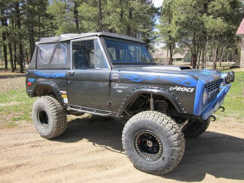1971 Ford Bronco - This modified 1971 Ford Bronco is equipped for off-road adventures with its lifted suspension and aggressive tires.