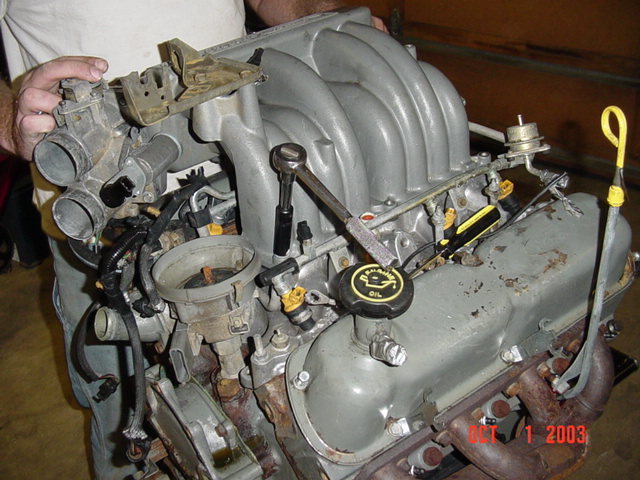 Pulling the upper intake after the harness