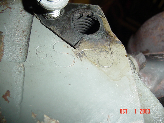 Some #s stamped into the cylinder head