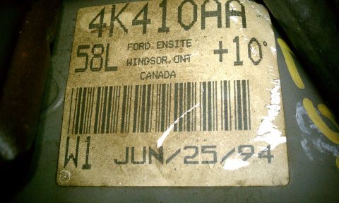 1994 Ford F-250 - Part identification label shows manufacturing date of June 25, 1994.