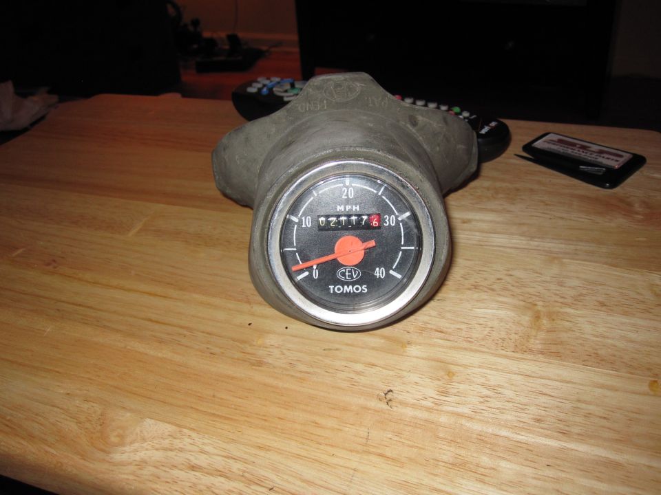 Tomos CEV speedometer with odometer reading 02177.6