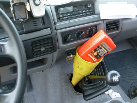 1995 Ford F-150 - After a couple of long drives, I dumped & refilled the transmission, and cleaned the magnet. Filling from the top is much faster & cleaner.…