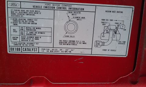 1991 Ford Festiva - This sticker provides emission control information and diagrams for a 1991 model year vehicle.