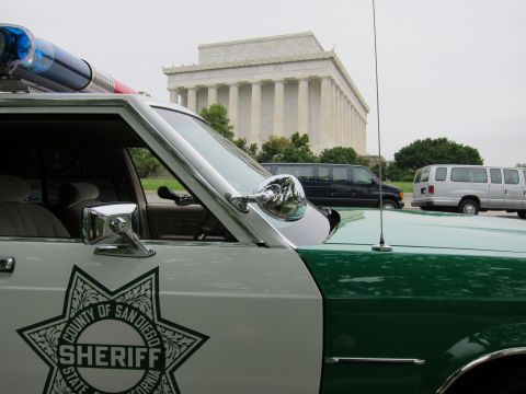 1991 Ford LTD Crown Victoria - County of San Diego Sheriff six-point star is detailed on a green-and-white patrol car, with the Lincoln Memorial behind.