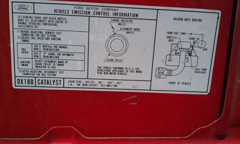 1991 Ford Festiva - This sticker provides vehicle emission control information and vacuum hose routing for a 1991 model year vehicle.