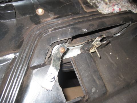 1979 Ford Bronco - Close-up of a car's interior vent system, revealing its internal components and construction.