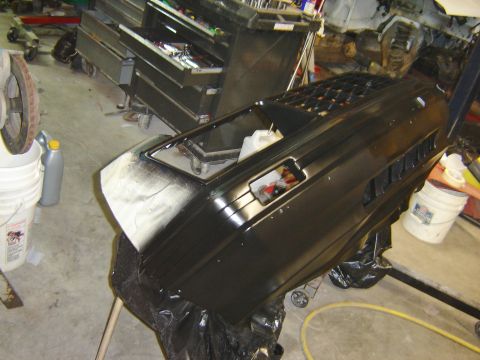 1979 Ford Mustang - the bumper taped and i shot some black on