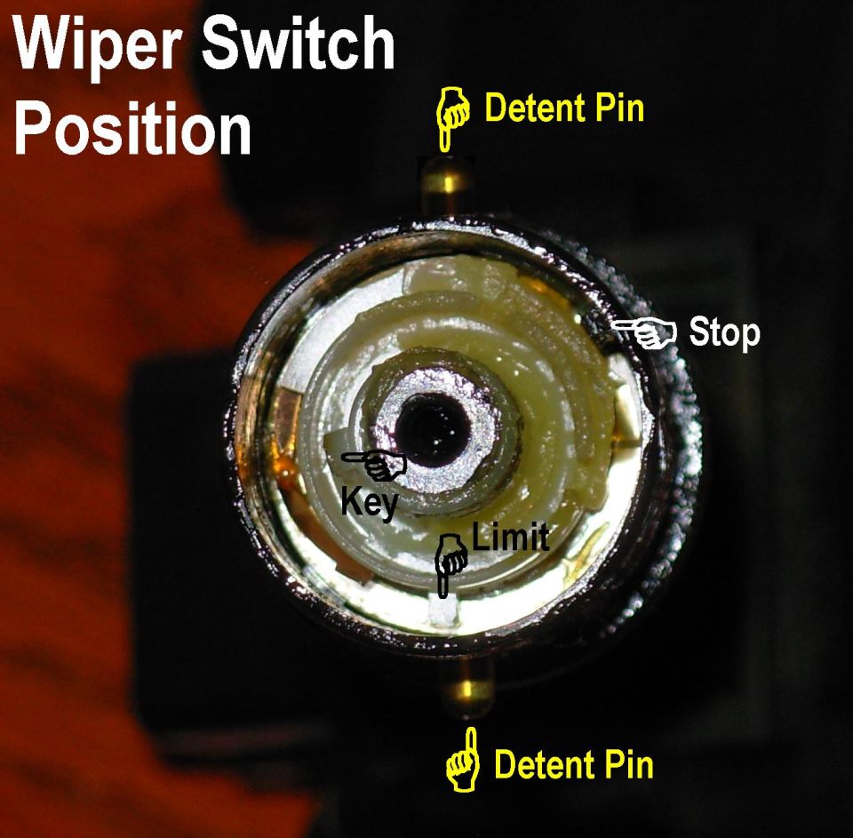 Before removing the switch guts, note the position for reassembly.  This shows the switch in the OFF position.