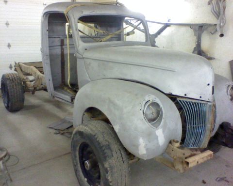 1978 Ford F-150 - This 1940 Ford truck is undergoing restoration, showing its body and chassis.