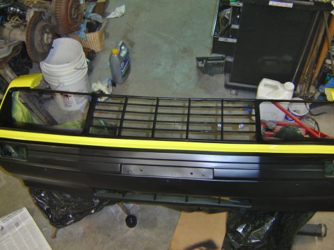 1979 Ford Mustang - this is what the front bumper going back on looks like after paint.