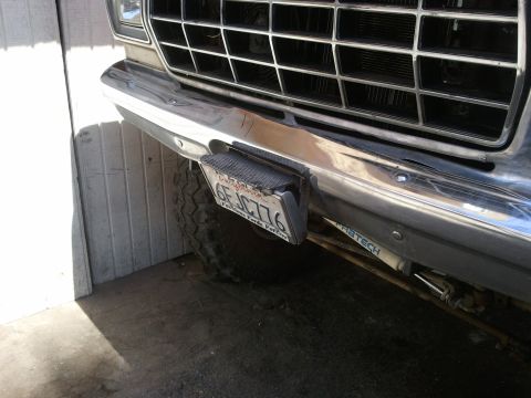 1978 Ford Bronco - Front view of a 1978 Ford Bronco, showing the chrome bumper, grille, and license plate.