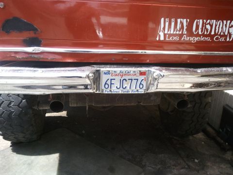 1978 Ford Bronco - Truck rear bumper with California plate and "Fabulous Fords Forever" sticker.