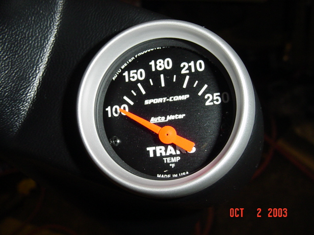 Tranny temp guage so we can keep an eye on things