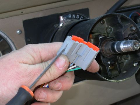 1975 Ford Bronco - To get the switch out of the column without totally disassembling the column, just pull the wire terminals out of the connector shell & fee…