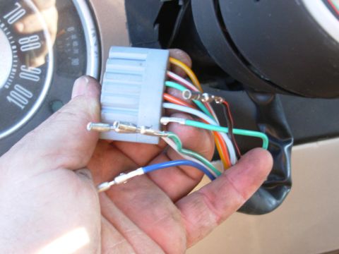 1975 Ford Bronco - They're almost invisible in the pic, but the wire colors are scratched into the plastic shell. Do this to BOTH the old & new shells, just t…