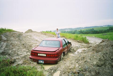 1990 Ford Bronco - My brother Tony decided to take his lumina in the mud.