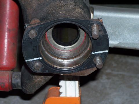 1979 Ford Ranchero - Small bearing housing end, trimmed to allow Crown Vic disc brake backing plate to be installed onto axle flange.