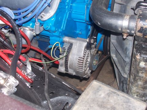 1979 Ford Ranchero - 3G 130 amp alternator from mid 90's Taurus. A definite upgrade from original 1G w/ satellite voltage regulator. Still waiting on new radiat…