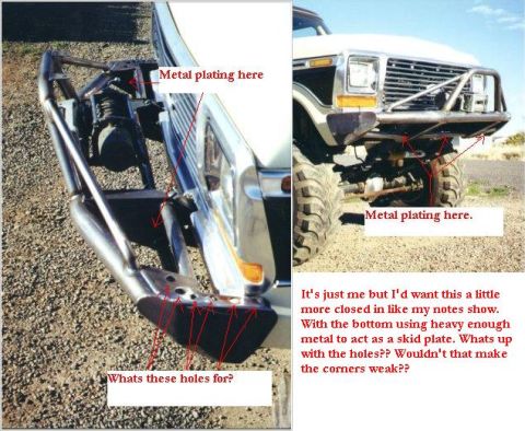 1996 Ford Bronco - This truck features a custom front bumper with a winch and various metal plating details.