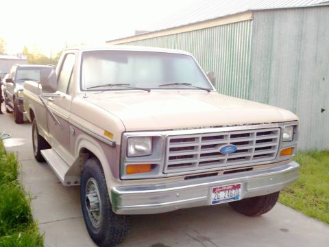 1985 Ford F-250 - This Ford F-Series truck has a distinctive grille and body style from the early 1980s.