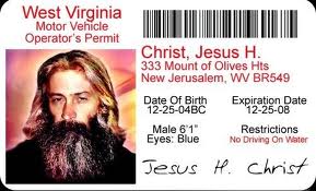 1990 Chevrolet Suburban - This West Virginia Motor Vehicle Operator's Permit features Jesus Christ and lists his address as 333 Mount of Olives Hts, New Jerusalem, W…