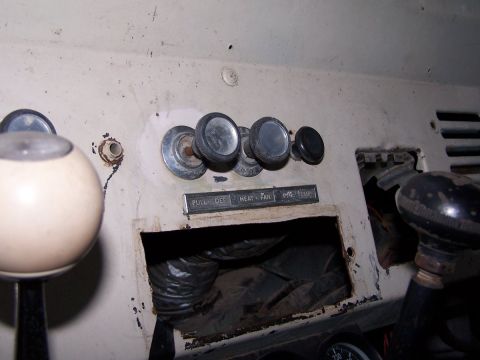 1973 Ford Bronco - Dashboard controls for heater and fan are visible in this interior shot.