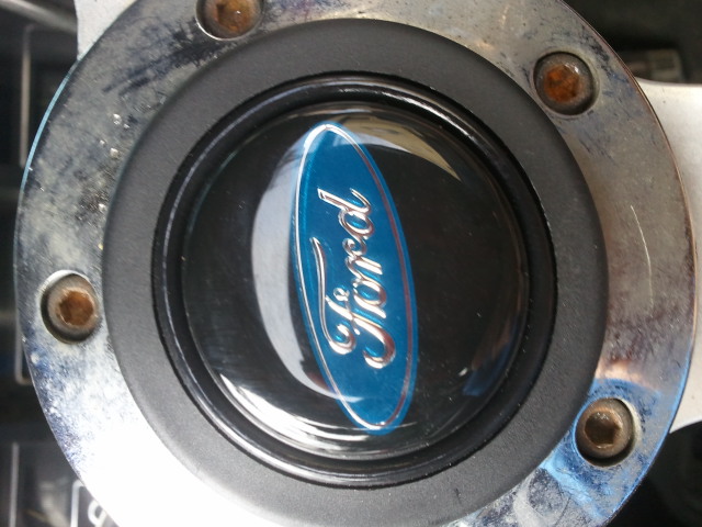 Ford emblem on steering wheel