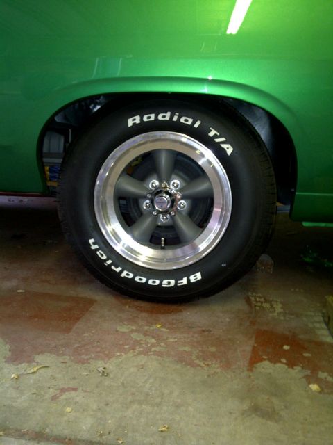 1971 Ford Ranchero - Close-up of a 1971 Ford Ranchero's wheel and tire, showing the BFGoodrich Radial T/A branding.