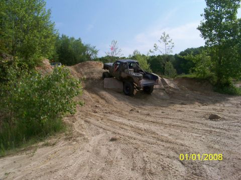 1989 Ford Bronco - A modified pickup truck navigates an off-road course with a date stamp of 01/01/2008.