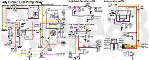 1976 Ford Bronco - Early Bronco Fuel Pump & Relay Wiring IF THE IMAGE IS TOO SMALL, click it. Most of the first (Left) panel of the diagram applies to all eBs…