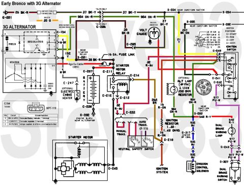 1976 Ford Bronco - 1G-to-3G (or 4G) Swap Wiring IF THE IMAGE IS TOO SMALL, click it. ERROR: the new fuse in the output wire is a MEGA; not MAXI. Compare to: .…