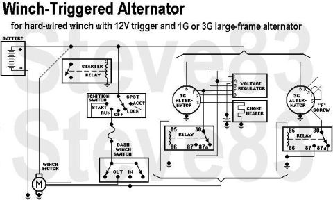 1983 Ford Bronco - Winch-Triggered Alternator IF THE IMAGE IS TOO SMALL, click it. I HAVEN'T FULLY TESTED THIS YET, so even though I think it'll work, I can't…