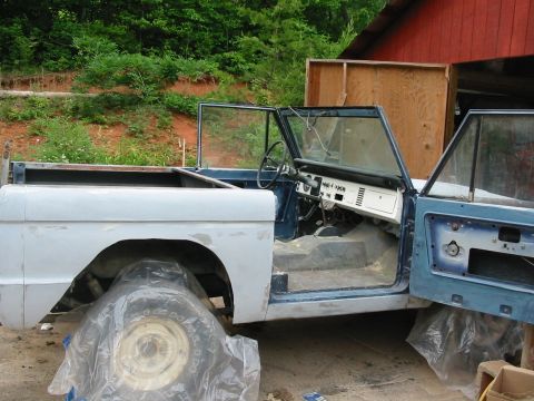 1969 Ford Bronco - seats removed and sanding progressing
