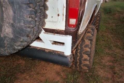 1978 Ford Bronco - This 1978 Ford Bronco shows its rear end with a spare tire mounted on a custom rack.