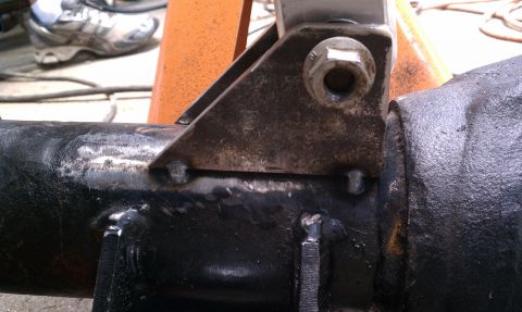 1990 Ford Bronco - This photo shows a close-up of a welded suspension component, not a 1990 Ford Bronco.