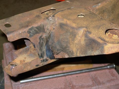 1976 Ford Bronco - It took a few cutoff wheels & some chiselling to get the remains of the bumper off, but it's gone now. Just some torch slag on the RHS oute…